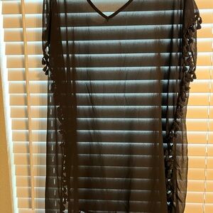 Chic Black Sheer Cover-Up